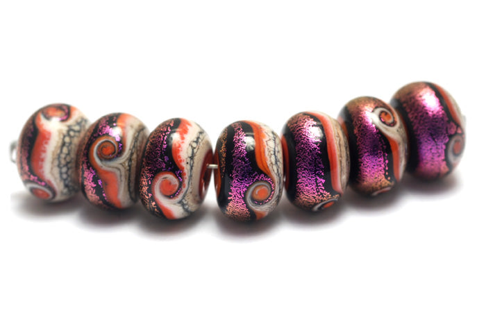 10706401 - Seven Magic Moment Waves Rondelle Beads