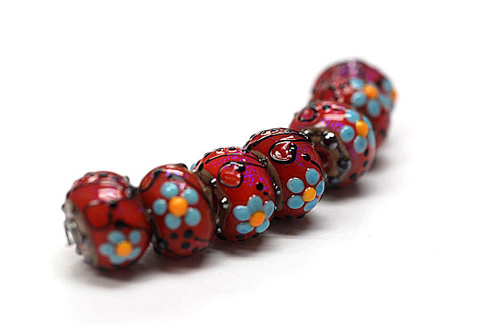 grace lampwork beads artisan handmade glass beads SRA