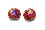 10706512 - Four Vintage Florals Lentil Beads