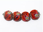 10706512 - Four Vintage Florals Lentil Beads