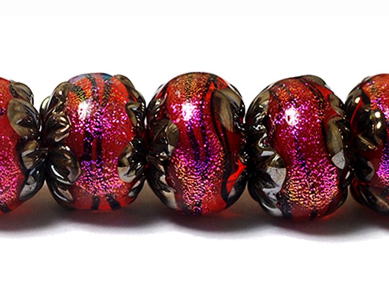 10706701 - Seven Passion Pink Shimmer Rondelle Beads