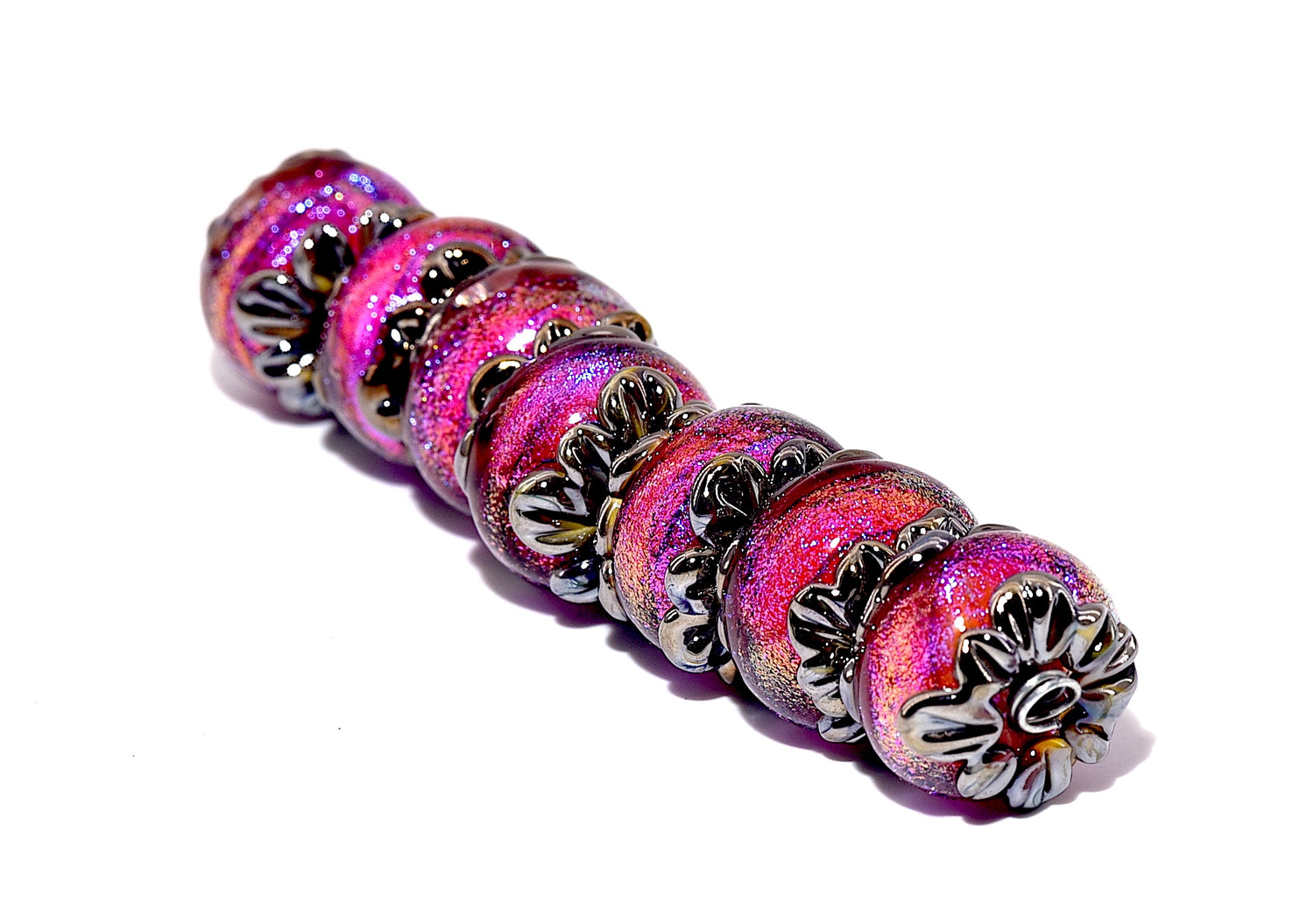 10706701 - Seven Passion Pink Shimmer Rondelle Beads