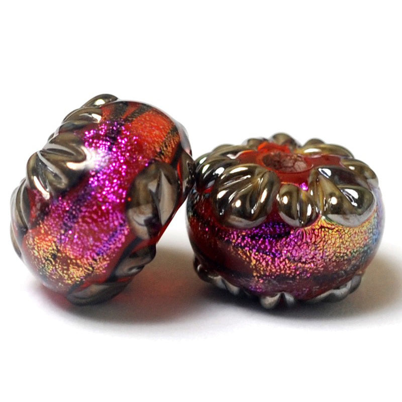 10706701 - Seven Passion Pink Shimmer Rondelle Beads