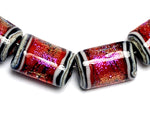 10706703 - Six Passion Pink Shimmer Mini Kalera Beads