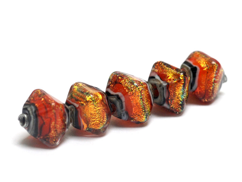 10706807 - Five Bonfire Shimmer Crystal  Shaped Beads