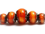 10706811 - Five Bonfire Shimmer Graduated Rondelle Beads