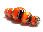 10706811 - Five Bonfire Shimmer Graduated Rondelle Beads