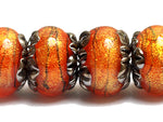 10706821 - Six Bonfire Shimmer Rondelle Beads