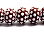 10707101 - Seven Polka Dots on Burgundy Rondelle Beads