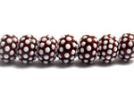 10707101 - Seven Polka Dots on Burgundy Rondelle Beads