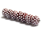 10707101 - Seven Polka Dots on Burgundy Rondelle Beads