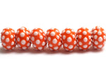 10707301 - Seven Polka Dots on Tangerine Rondelle Beads