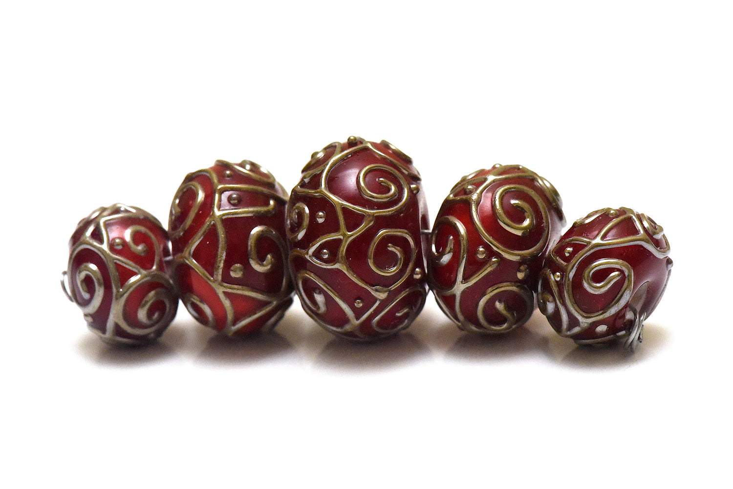 10707711 - Five Pastel Emberstone Rondelle Beads