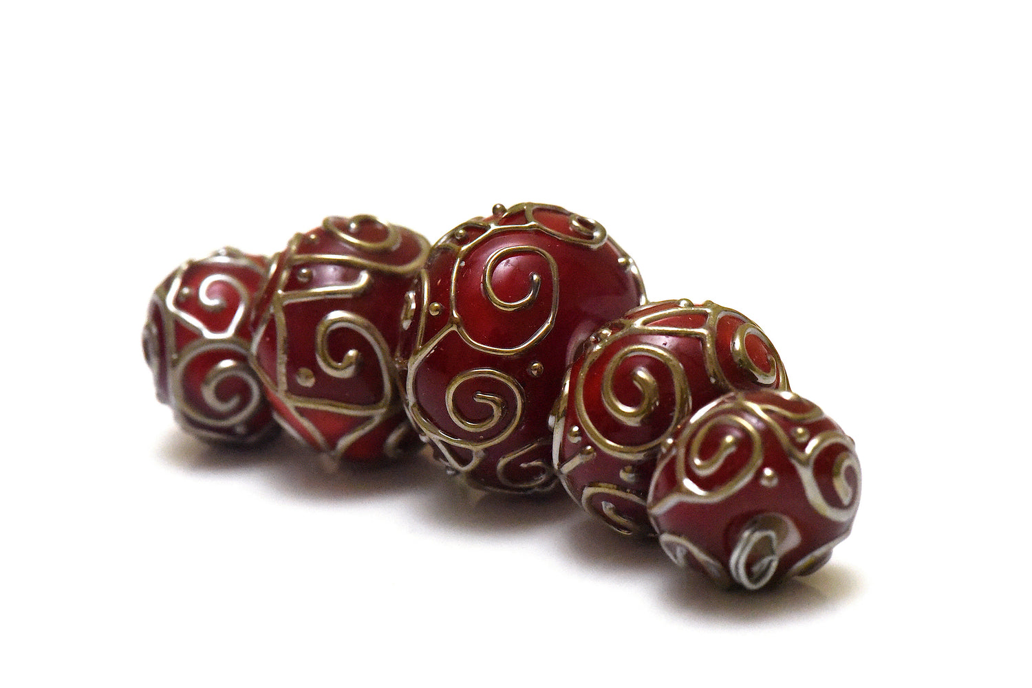 10707711 - Five Pastel Emberstone Rondelle Beads