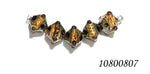 10800807 - Five Black w/Yellow Silver Foil Crystal Beads