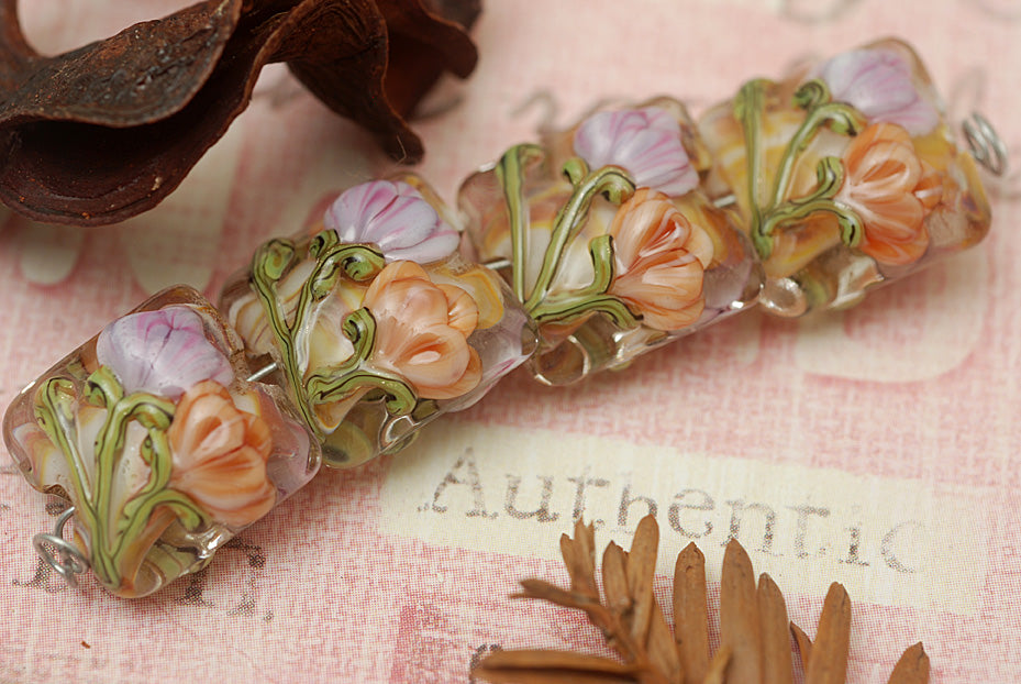 grace lampwork beads artisan handmade glass beads SRA