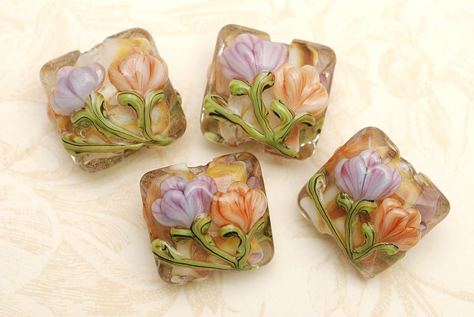 grace lampwork beads artisan handmade glass beads SRA
