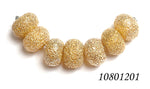 10801201 - Seven Golden Yellow Metallic Rondelle Beads