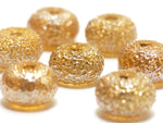 10801201 - Seven Golden Yellow Metallic Rondelle Beads