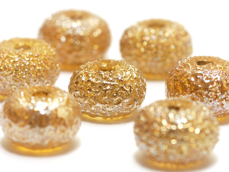 10801201 - Seven Golden Yellow Metallic Rondelle Beads