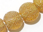 10801212 - Four Golden Yellow Metallic Lentil Beads