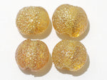 10801212 - Four Golden Yellow Metallic Lentil Beads