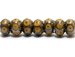 10801301 - Seven Butterscotch w/Metal Dots Rondelle Beads