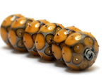 10801321 - Six Butterscotch w/Metal Dots Rondelle Beads