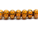 10801601 - Seven Mustard Yellow w/Metal Dots Rondelle Beads