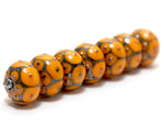 10801601 - Seven Mustard Yellow w/Metal Dots Rondelle Beads