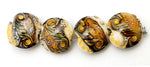 10801712 - Four Butterscotch Stardust Lentil Beads