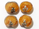 10801912 - Four Amber Wave Lentil Beads
