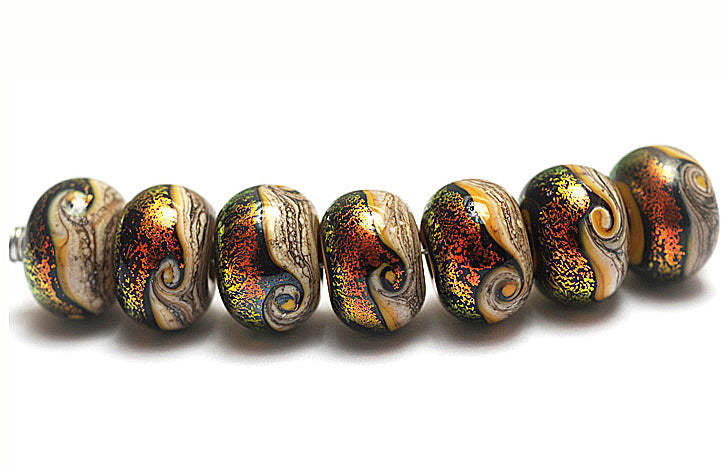 10802001 - Seven Summer Sunset Waves Rondelle Beads