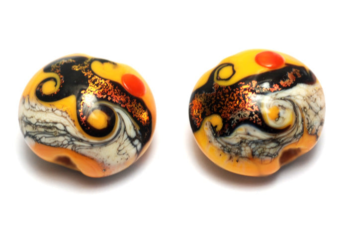 10802012 - Four Summer Sunset Waves Lentil Beads
