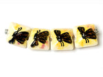 10802414 - Four Yellow Sparkle Garden Butterfly Pillow Beads