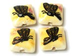 10802414 - Four Yellow Sparkle Garden Butterfly Pillow Beads