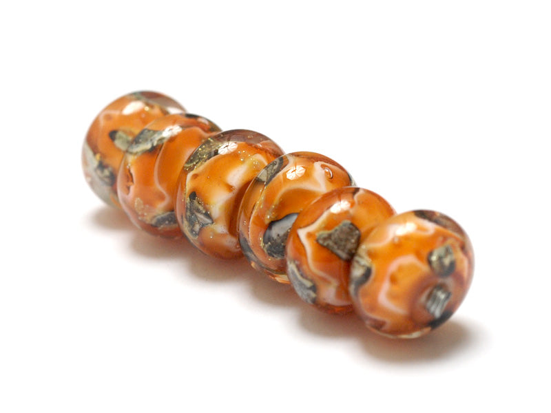 10802521 - Six Toffee Treasures Rondelle Beads