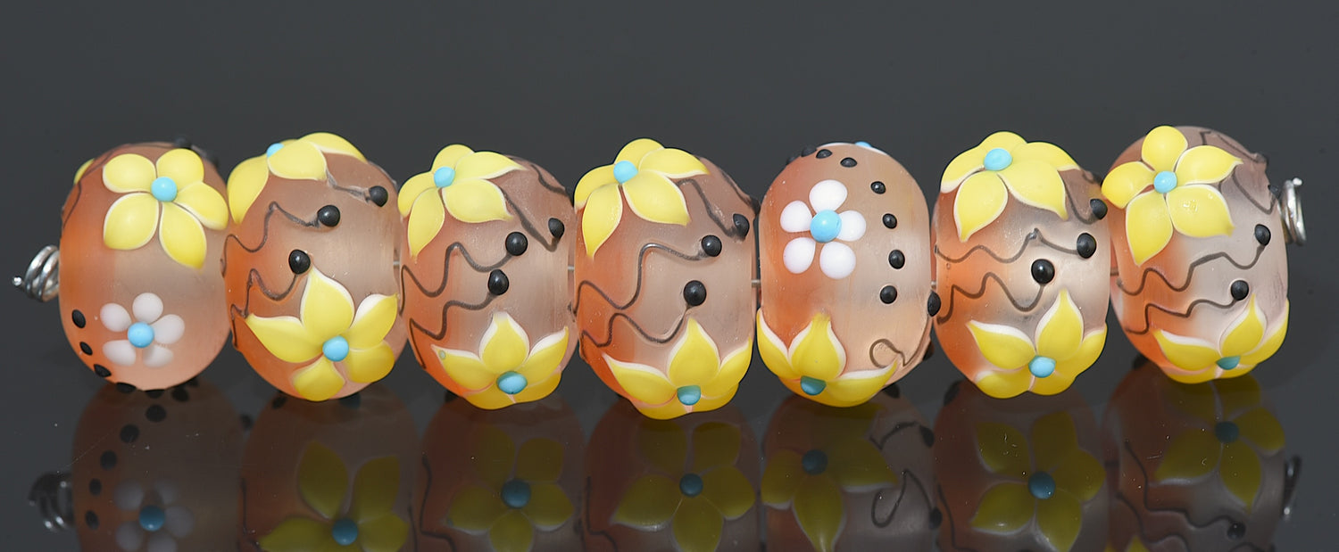 10802801 - Seven Sunrise Dew Rondelle Beads