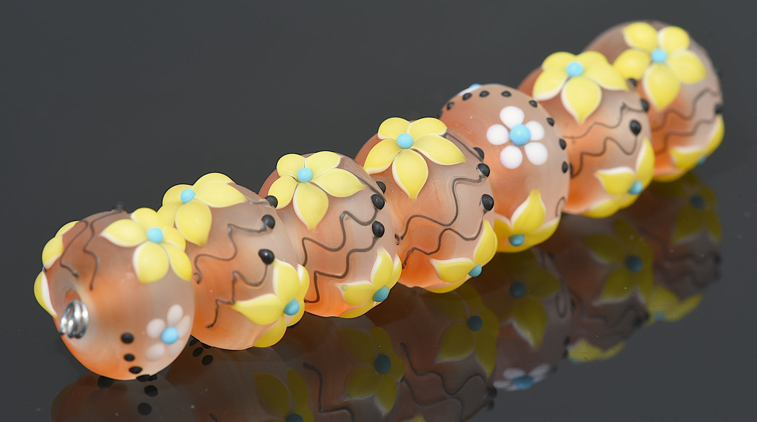 10802801 - Seven Sunrise Dew Rondelle Beads