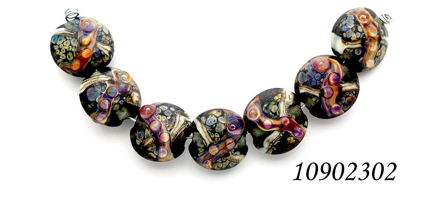 10902302 - Seven Cheyenne Rock Lentil Beads