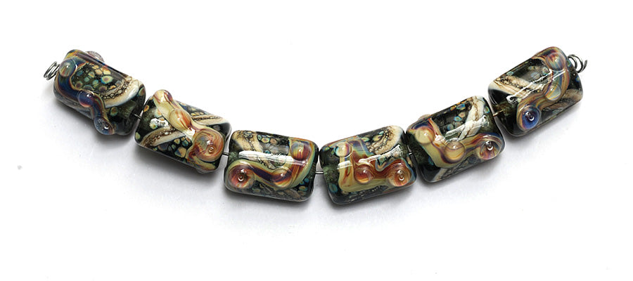 10902303 - Six Cheyenne Rock Mini Kalera Beads