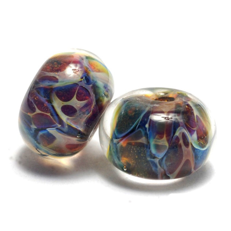 10902601 - Seven Multi-color w/Blue & Red Rondelle Beads