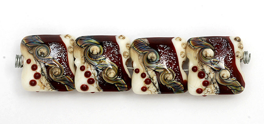 10902814 - Four Dark Cherry Stardust Pillow Beads
