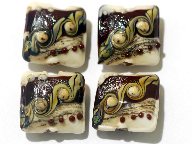 10902814 - Four Dark Cherry Stardust Pillow Beads
