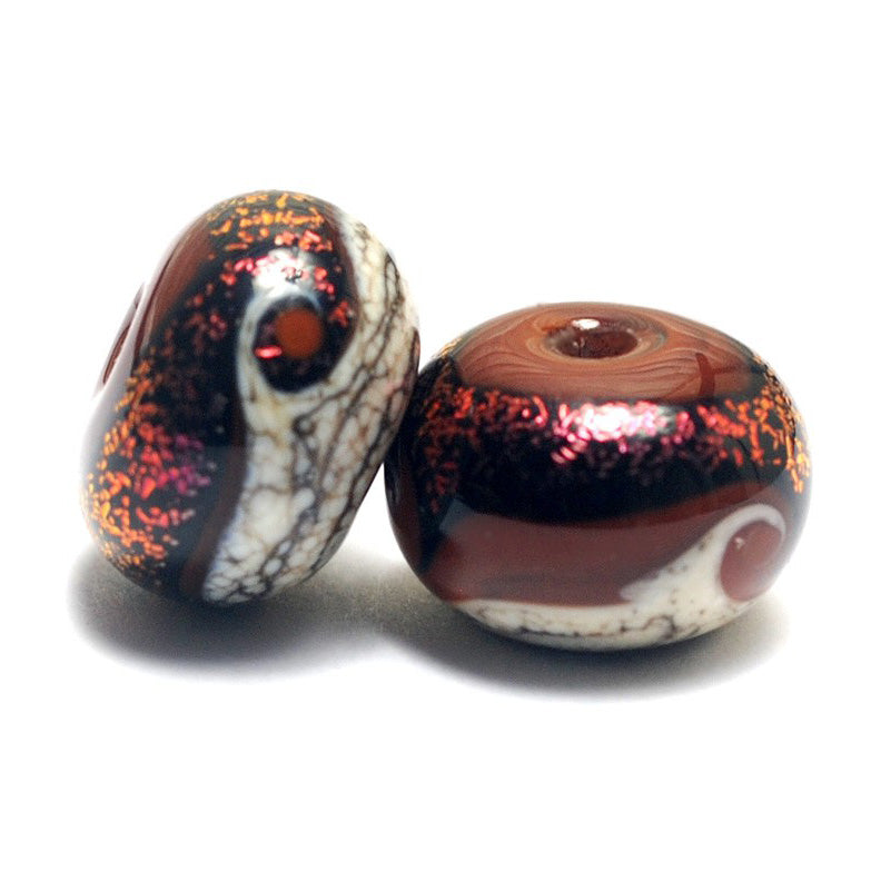10903001 - Seven Hot Lava Waves Rondelle Beads