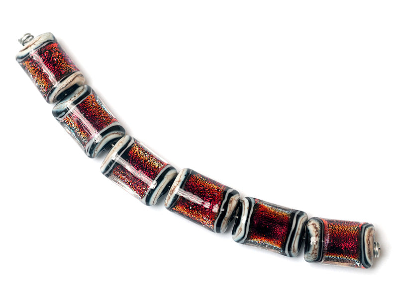 10903003 - Six Hot Lava Dichroic Mini Kalera Beads