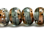 10903221 - Six Smokey Bronze Rondelle Beads