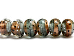 10903221 - Six Smokey Bronze Rondelle Beads