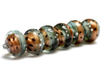 10903221 - Six Smokey Bronze Rondelle Beads