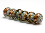 10903221 - Six Smokey Bronze Rondelle Beads